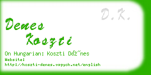 denes koszti business card